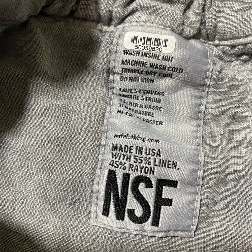 NSF Cargo Linen Blend Pants with Elastic Waist size M